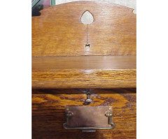 An Oak Arts and Crafts Fall Front Bureau Bookcase - Thumbnail 4