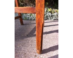 A set of four Arts and Crafts oak dining chairs covered in Morris and Co fabric - Thumbnail 8