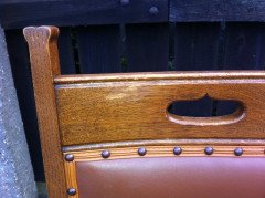 Liberty and Co (attributed). A set of seven Arts and Crafts oak dining chairs - Thumbnail 6