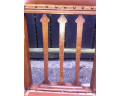 Liberty and Co (attributed). A set of seven Arts and Crafts oak dining chairs - Thumbnail 7