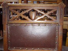 A Good Quality Set of Six Gothic Revival Oak Dining Chairs - Thumbnail 2