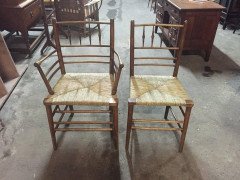 Philip Webb for Morris and Co. A set of seven Classic Arts Crafts Sussex chairs - Thumbnail 3