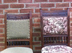 Two sets of four oak dining chairs and a similar pair the design attributed to E.W.Godwin - Thumbnail 15