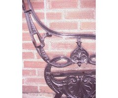 Coalbrookdale, The Lily Pad design. A pair of cast iron benches with fine fern leaf detailing - Thumbnail 6