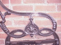 Coalbrookdale, The Lily Pad design. A pair of cast iron benches with fine fern leaf detailing - Thumbnail 8