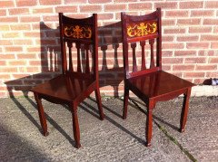 Shapland and Petter. A pair of Arts and Crafts hall chairs - Thumbnail 2