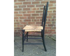 Liberty and Co. A set of Aesthetic Movement ebonised chairs after designs by Ford Maddox Brown with a Moresque style. - Thumbnail 6
