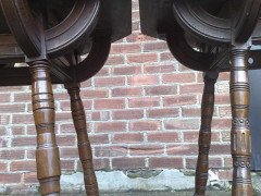 John Henry Chamberlain (attributed) for Pluknett and Steevens. A pair of almost identical Gothic Revival side table - Thumbnail 5