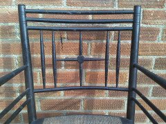 Liberty and Co. A set of Aesthetic Movement ebonised chairs after designs by Ford Maddox Brown with a Moresque style. - Thumbnail 16