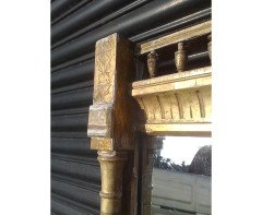 A large Gothic Revival gilt and incised mirror - Thumbnail 10