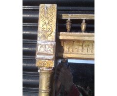 A large Gothic Revival gilt and incised mirror - Thumbnail 11