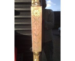 A large Gothic Revival gilt and incised mirror - Thumbnail 14