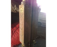 A large Gothic Revival gilt and incised mirror - Thumbnail 17