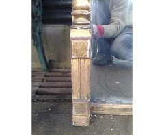 A large Gothic Revival gilt and incised mirror - Thumbnail 19