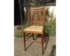 A sweet little walnut Lyre back bedroom chair - Thumbnail 1