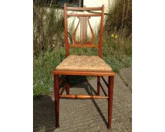 A sweet little walnut Lyre back bedroom chair - Thumbnail 2