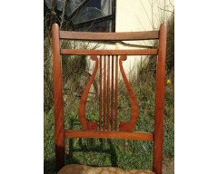 A sweet little walnut Lyre back bedroom chair - Thumbnail 3