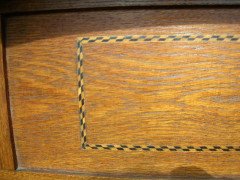 Liberty and Co. An Arts and Crafts oak settle with fabric of The Silver Studio's - Thumbnail 15