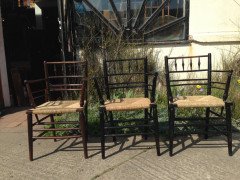 William Morris. A Sussex rush-seated chair - Thumbnail 3