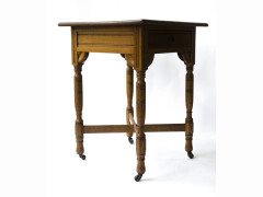 Bruce Talbert for Garnetts of Warrinton. A quality Gothic Revival oak side table - Thumbnail 2