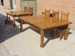A Pair of Quality Arts and Crafts/ Gothic Revival Oak Dining Tables Which Were Made to Be Mated Together. - Thumbnail 3