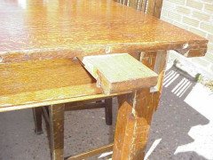 A Pair of Quality Arts and Crafts/ Gothic Revival Oak Dining Tables Which Were Made to Be Mated Together. - Thumbnail 4